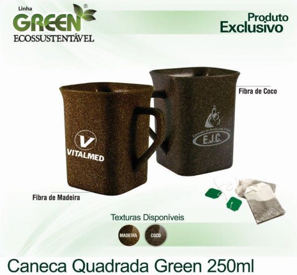 Caneca Quadrada Green 250 mL 